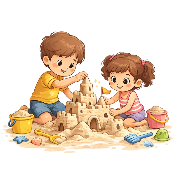 making sandcastles